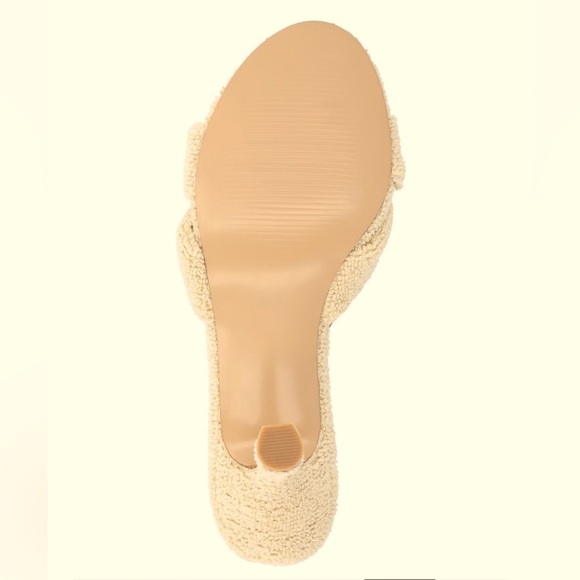 Terry Cloth Tan Women's Heels Kitten Heels Preppy Open Toe Sandals Toweling 2025 - Picture 10 of 15